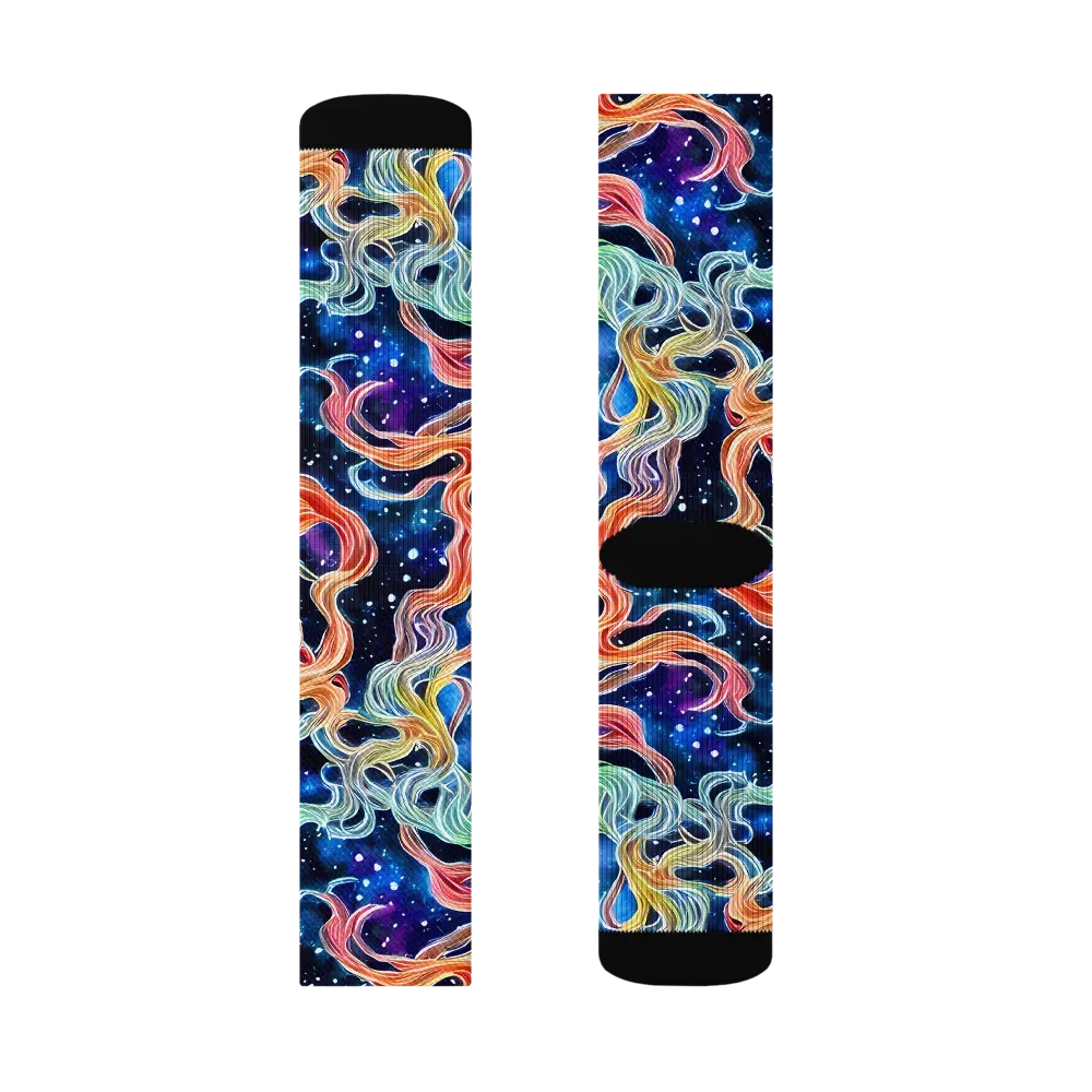 Nebula Swirl on Socks — Right Sock