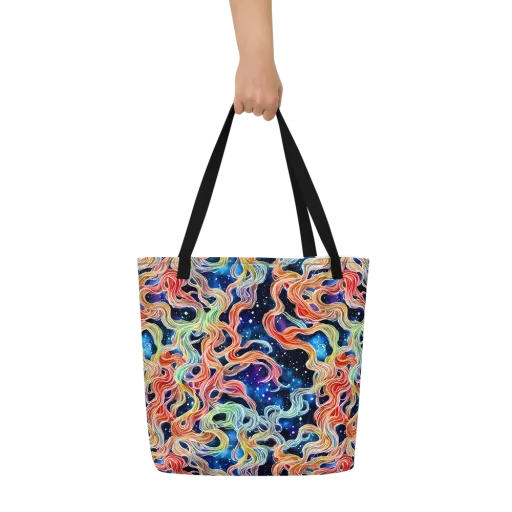 Nebula Swirl on a Large Tote Bag W/ Pocket