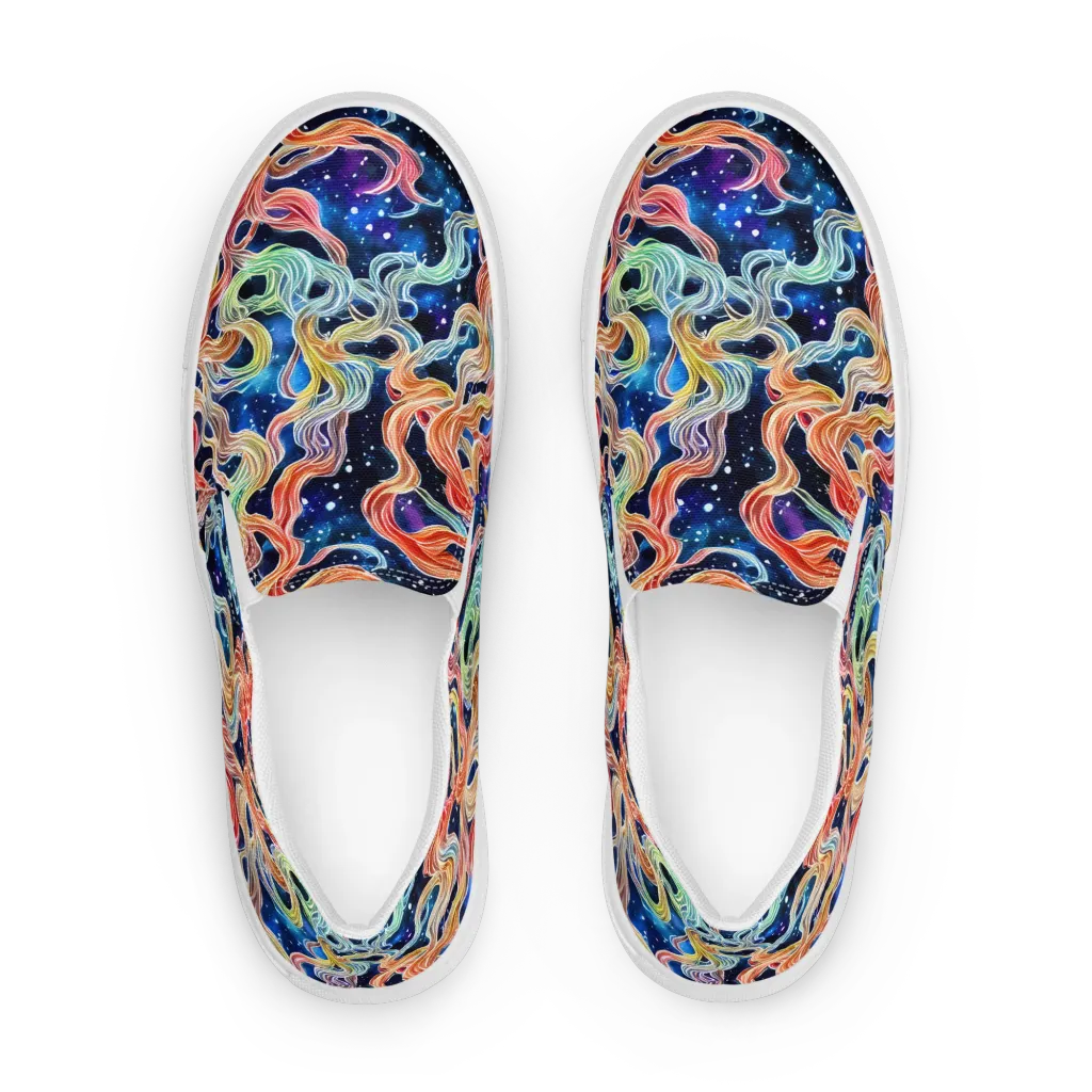 Nebula Swirl on Women's Slip-On Canvas Shoes — Front