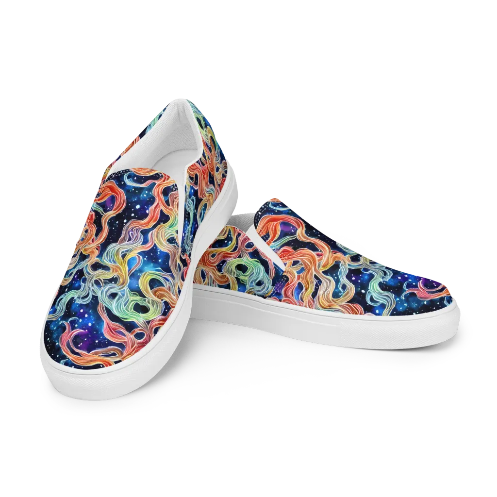 Nebula Swirl on Women's Slip-On Canvas Shoes — Left Front