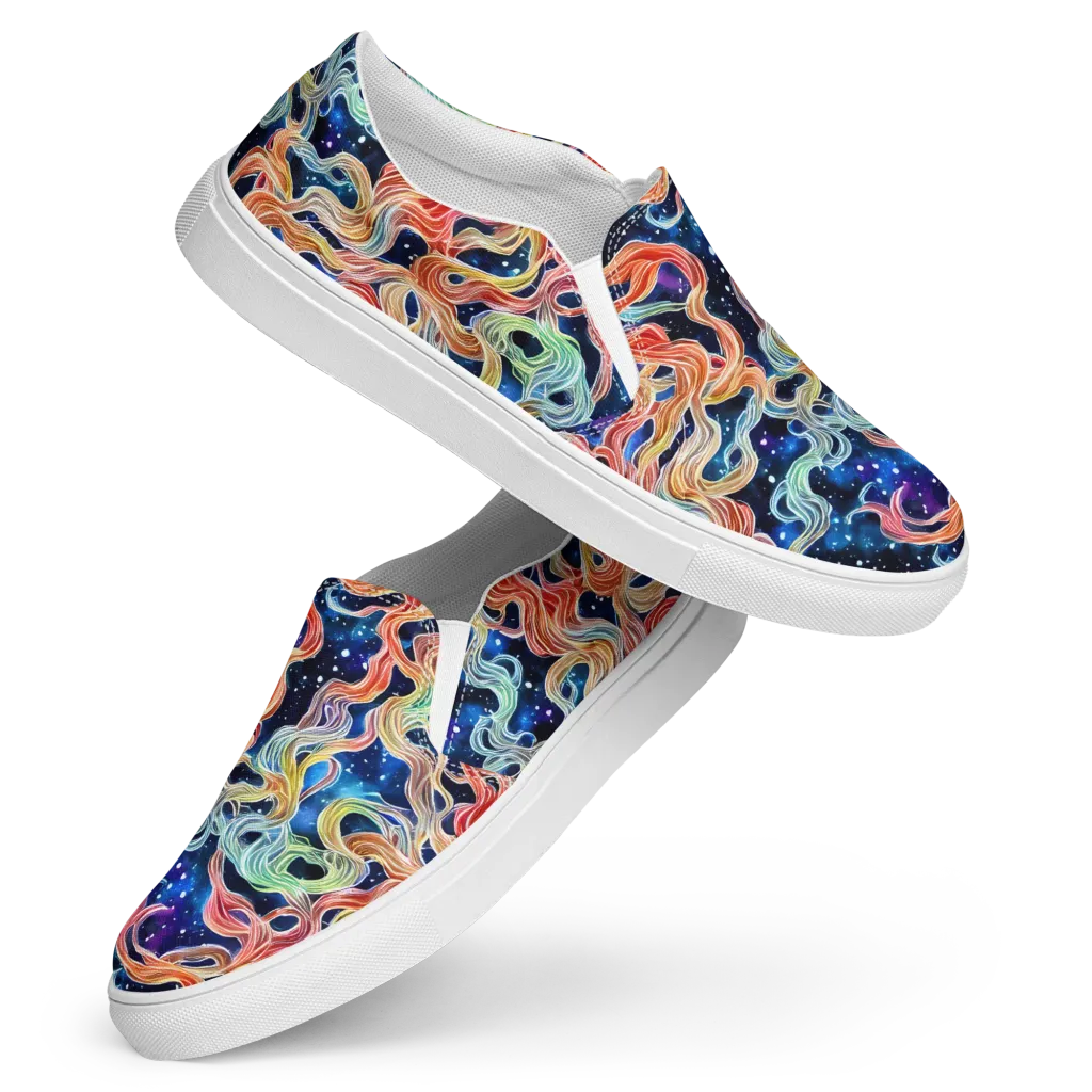 Nebula Swirl on Women's Slip-On Canvas Shoes — Front
