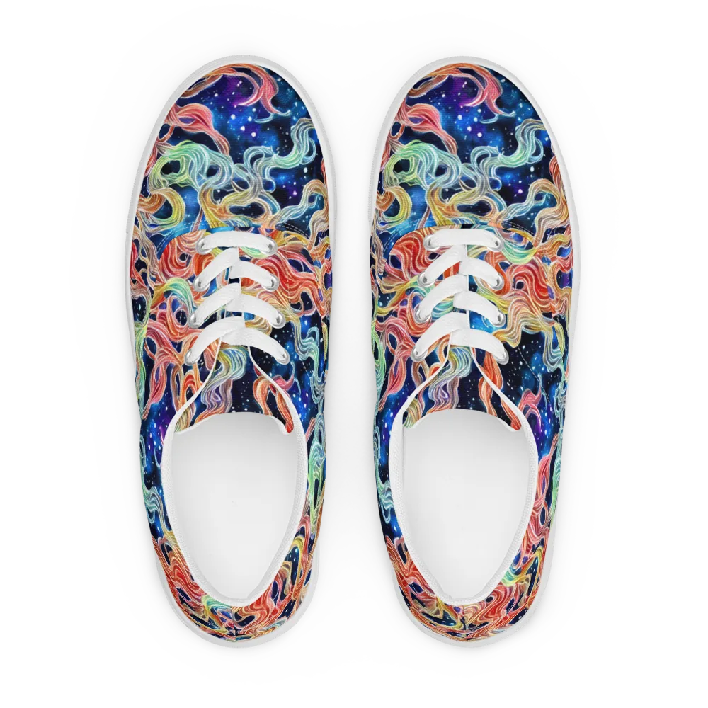Nebula Swirl on Men's Lace-Up Canvas Shoes — Front
