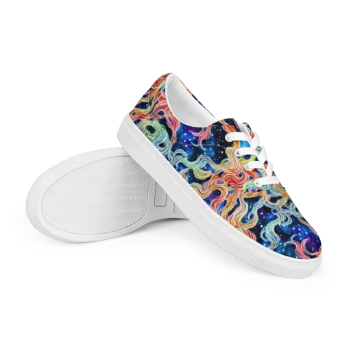 Nebula Swirl on a Men's Lace-Up Canvas Shoes