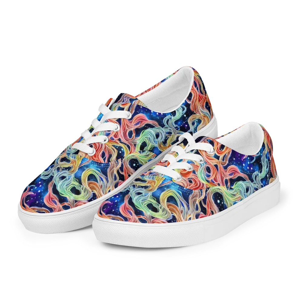 Nebula Swirl on Men's Lace-Up Canvas Shoes — Left Front