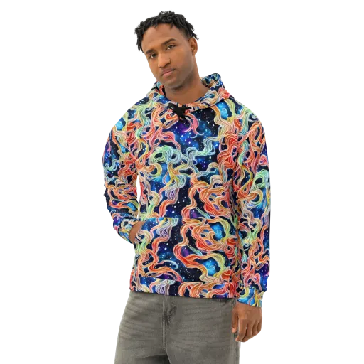 Nebula Swirl on a Cotton Hoodie
