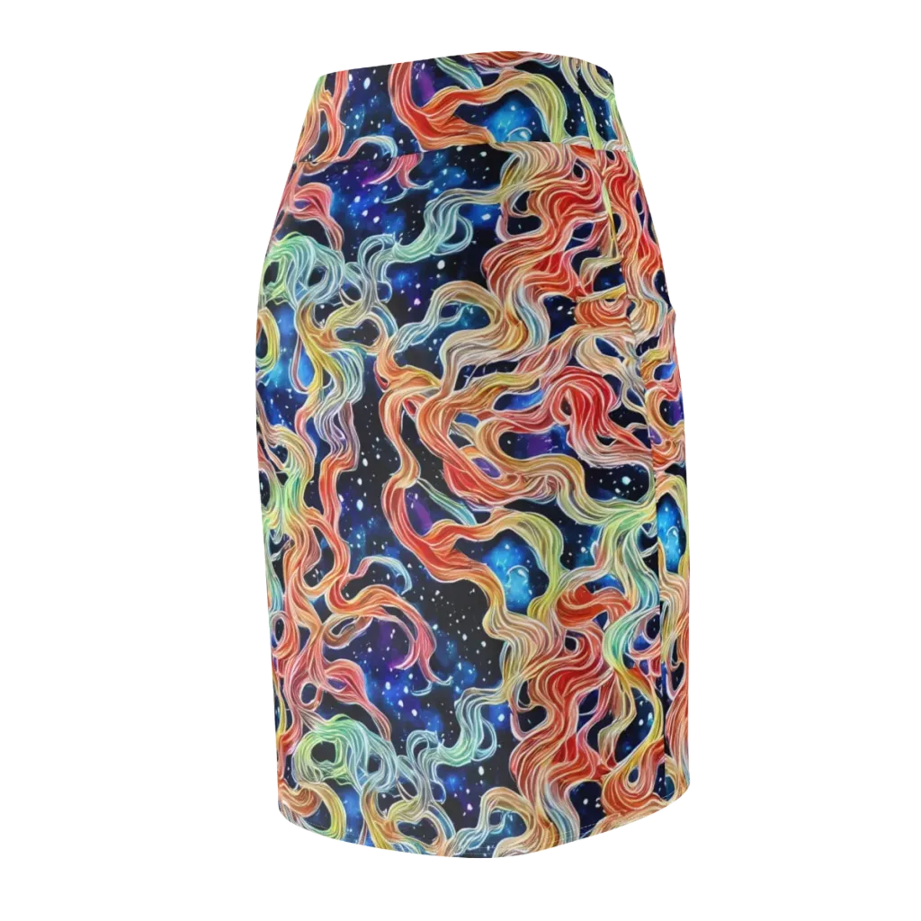 Nebula Swirl on Pencil Skirt — Back Side