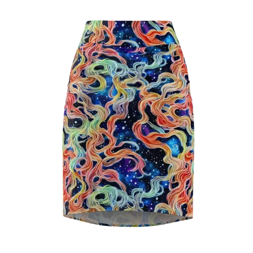 Nebula Swirl on a Pencil Skirt