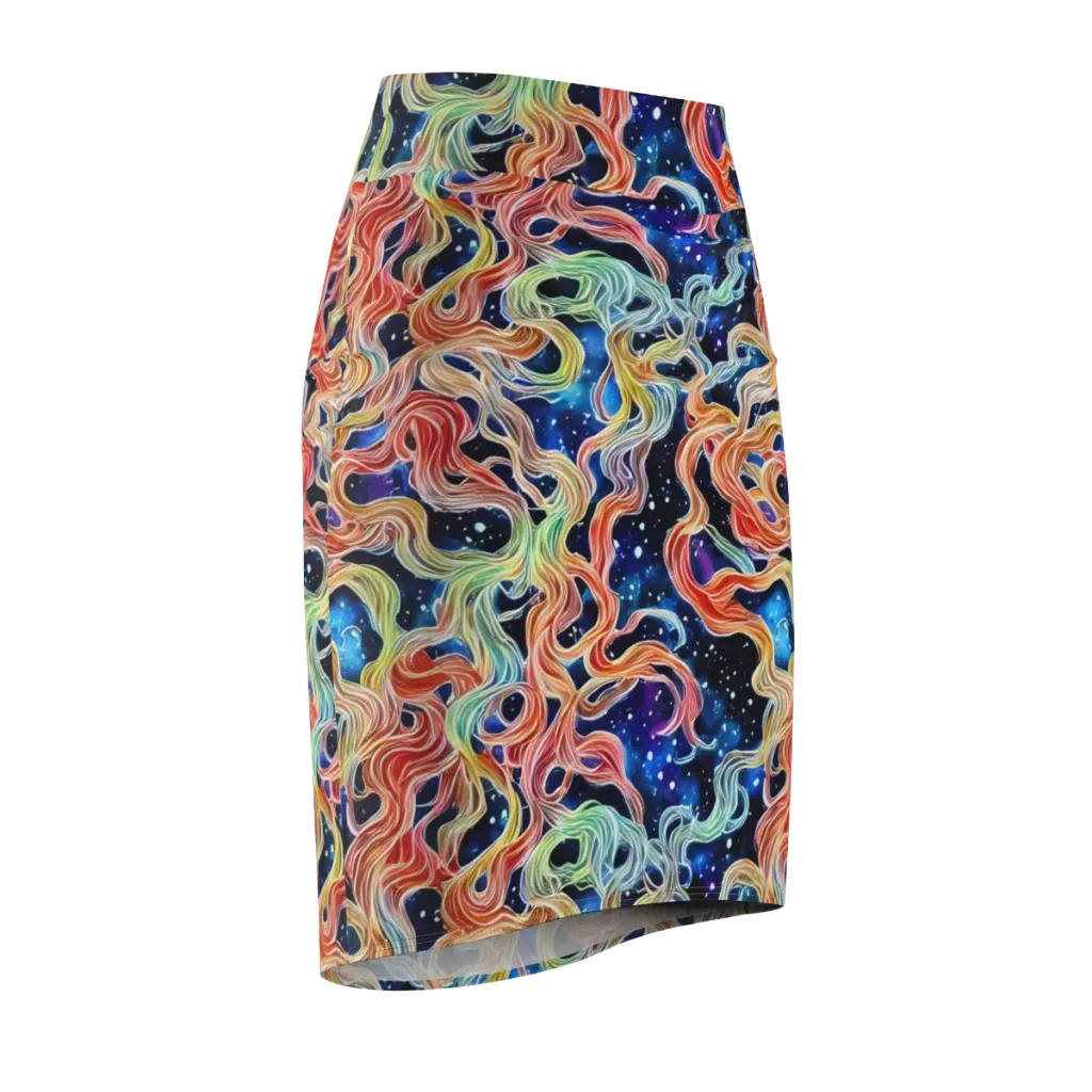 Nebula Swirl on Pencil Skirt — Front Side