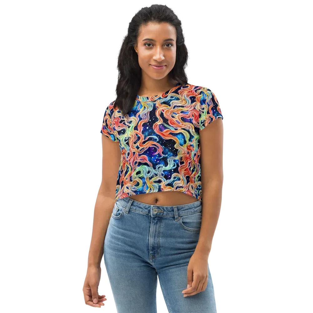 Nebula Swirl on Crop Tee — Front