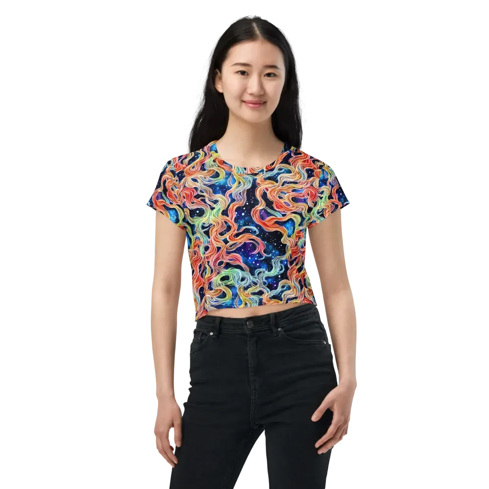 Nebula Swirl on Crop Tee — Front