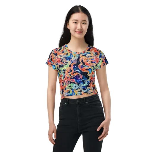 Nebula Swirl on a Crop Tee