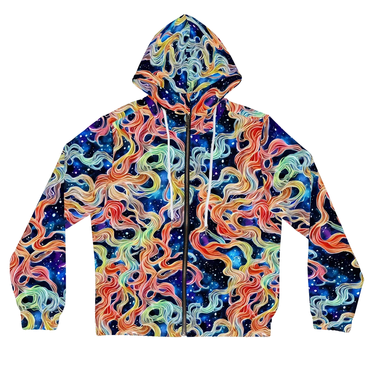 Nebula Swirl on Women's Full-Zip Hoodie — Front
