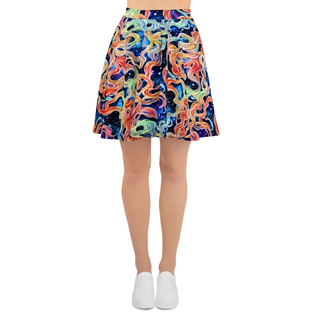 Nebula Swirl on Skater Skirt — Front