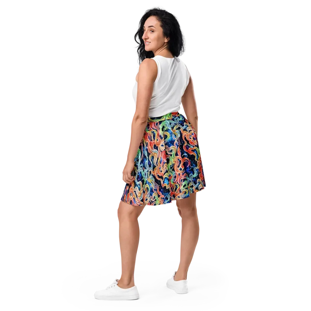 Nebula Swirl on Skater Skirt — Back
