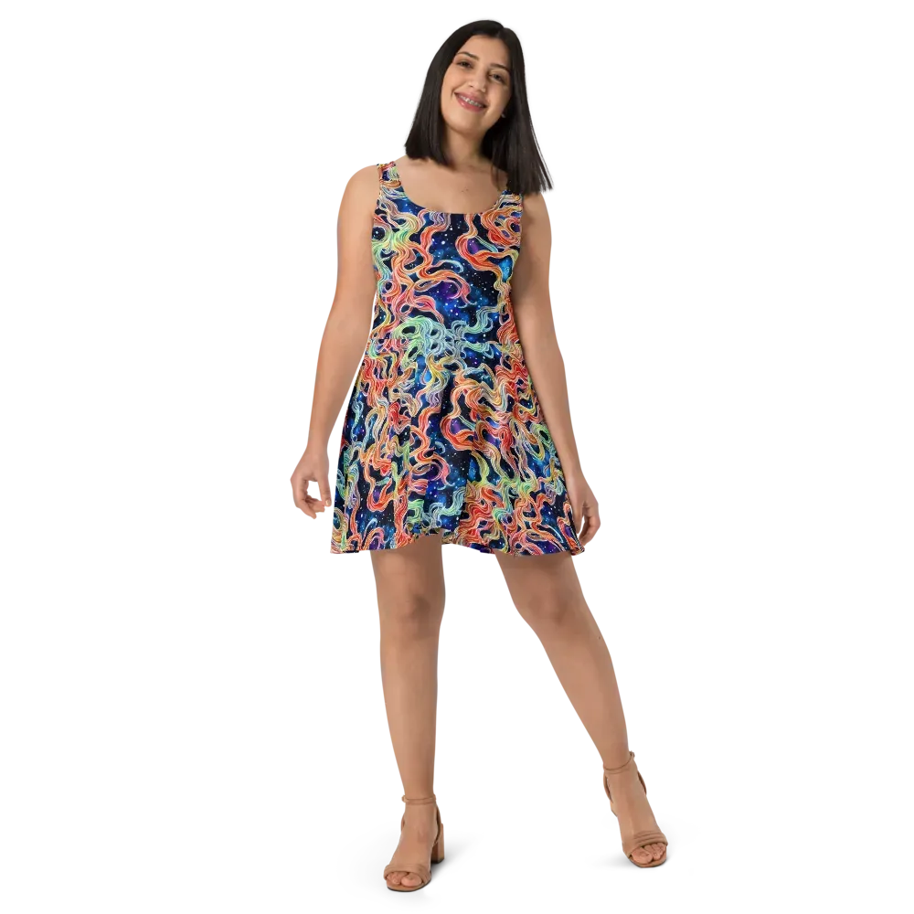 Nebula Swirl on Skater Dress — Front