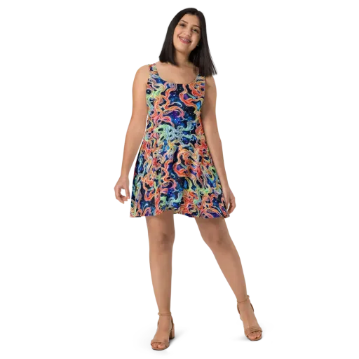 Nebula Swirl on a Skater Dress