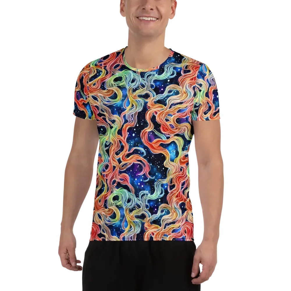 Nebula Swirl on Men's Athletic T-Shirt — Front