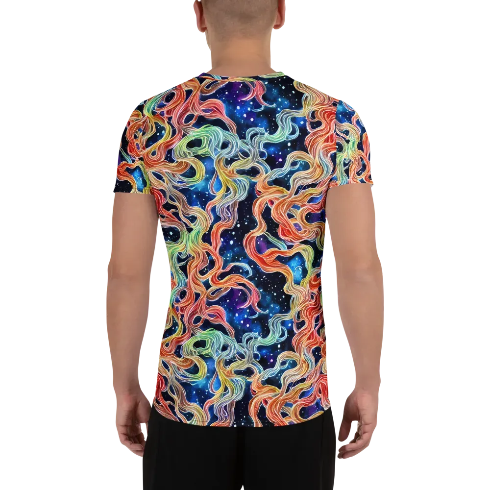 Nebula Swirl on Men's Athletic T-Shirt — Back