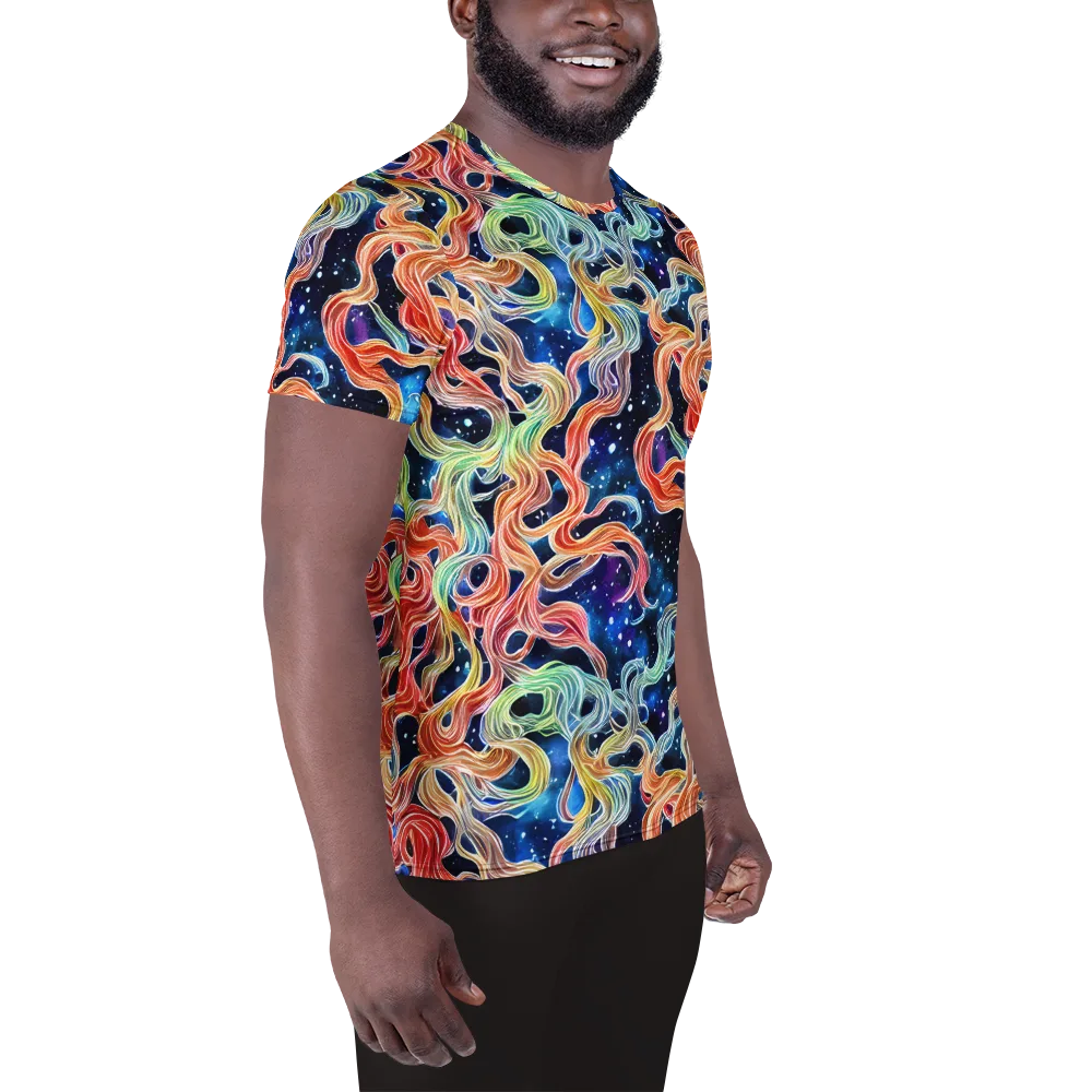 Nebula Swirl on Men's Athletic T-Shirt — Right