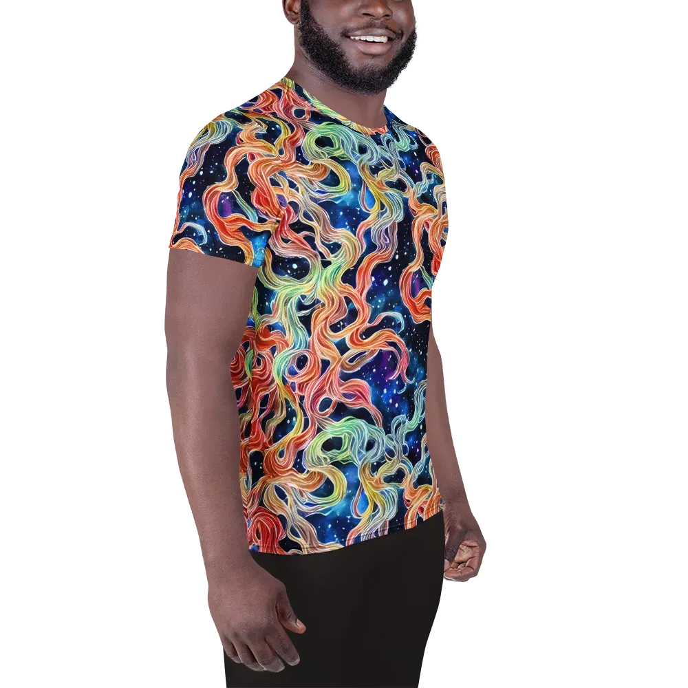 Nebula Swirl on Men's Athletic T-Shirt — Right