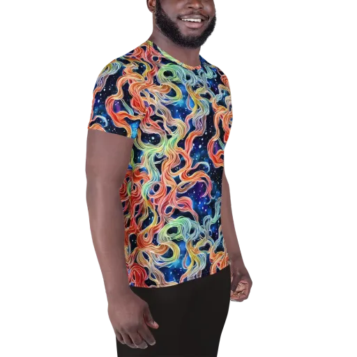 Nebula Swirl on a Men's Athletic T-Shirt