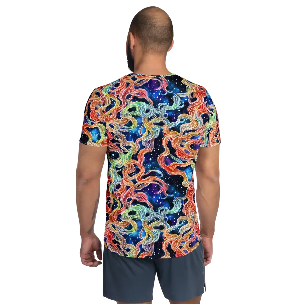 Nebula Swirl on Men's Athletic T-Shirt — Back