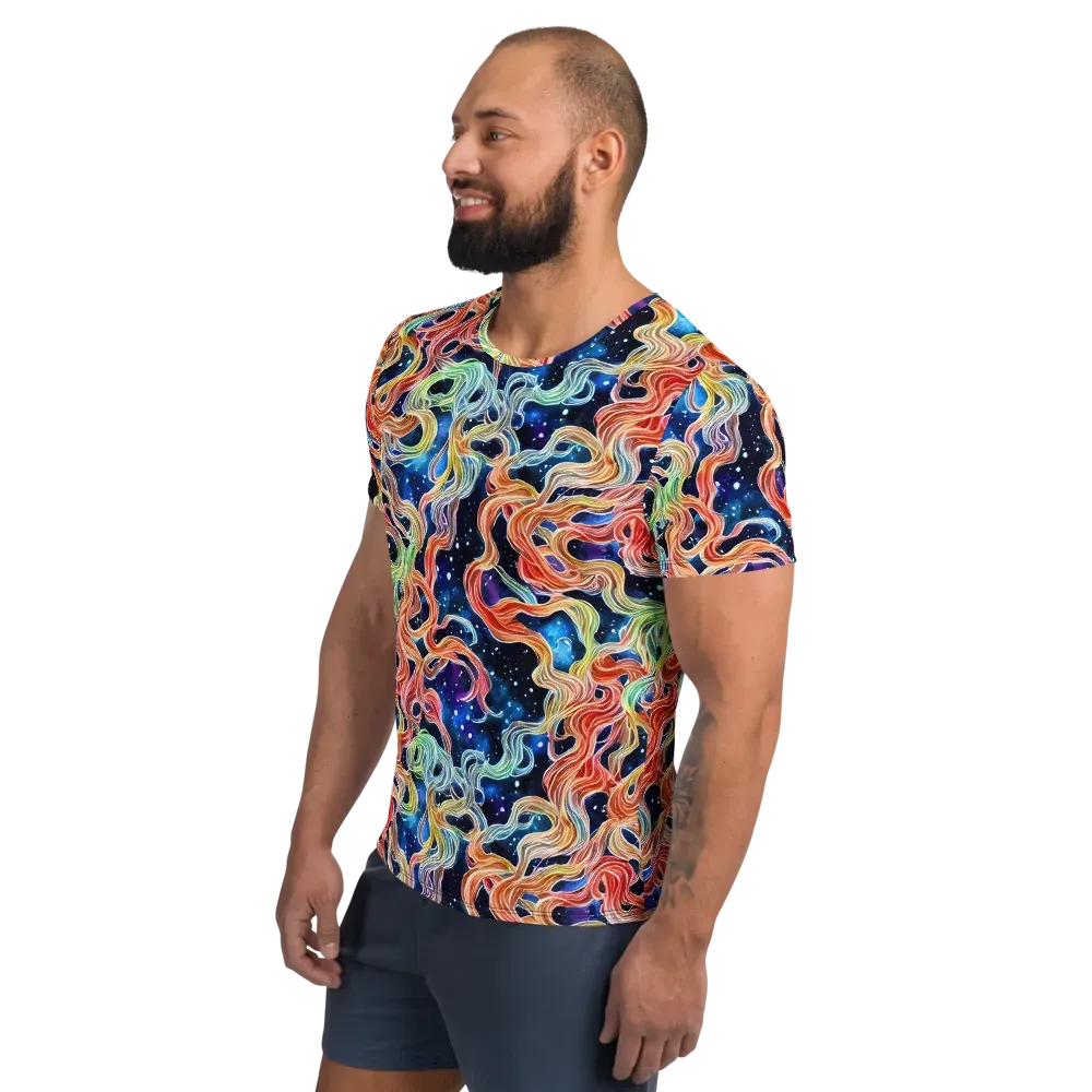 Nebula Swirl on Men's Athletic T-Shirt — Left