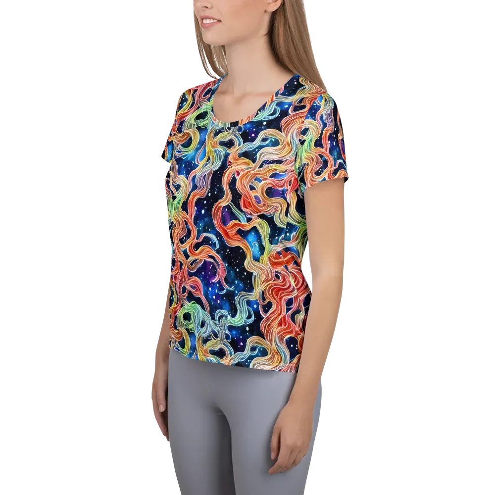 Nebula Swirl on Women's Athletic T-Shirt — Left