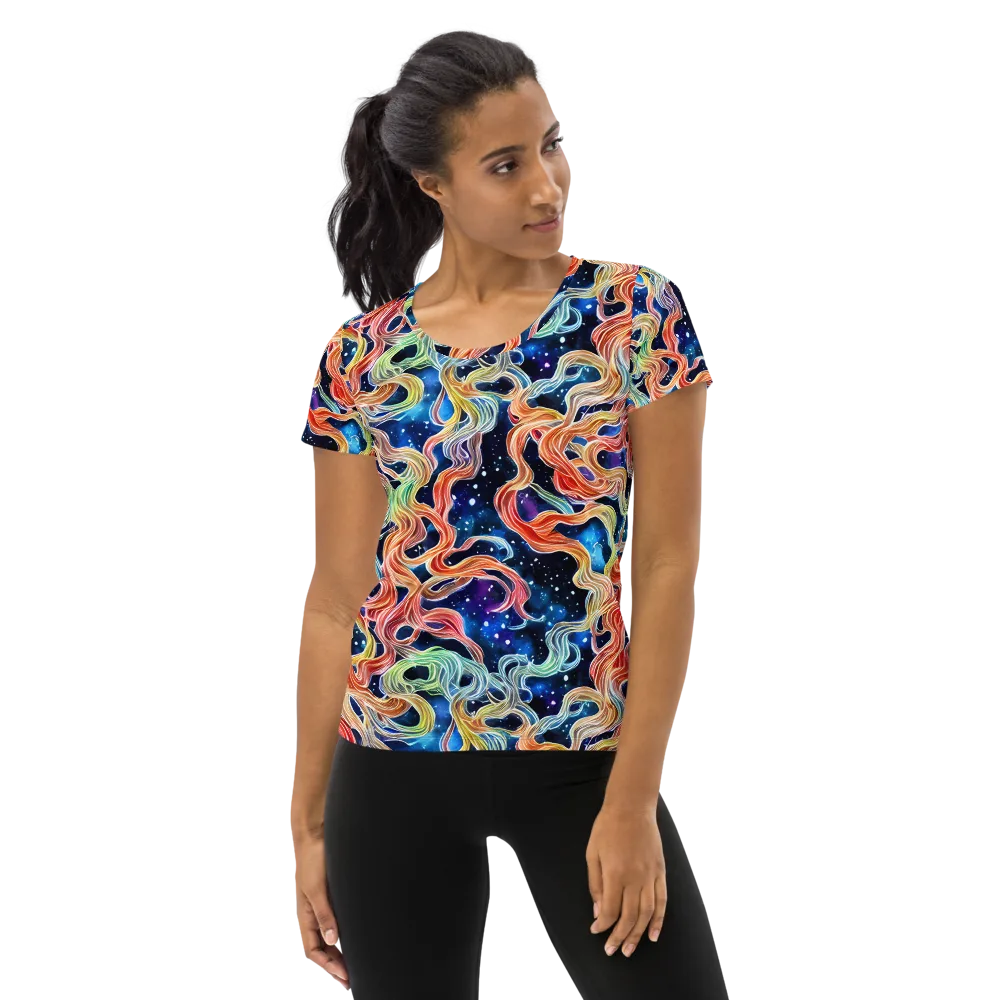 Nebula Swirl on Women's Athletic T-Shirt — Front