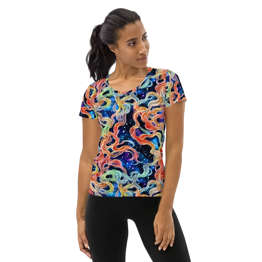 Nebula Swirl on Women's Athletic T-Shirt — Front