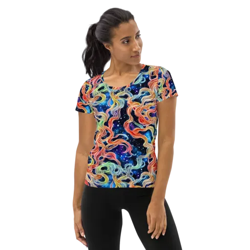 Nebula Swirl on a Women's Athletic T-Shirt