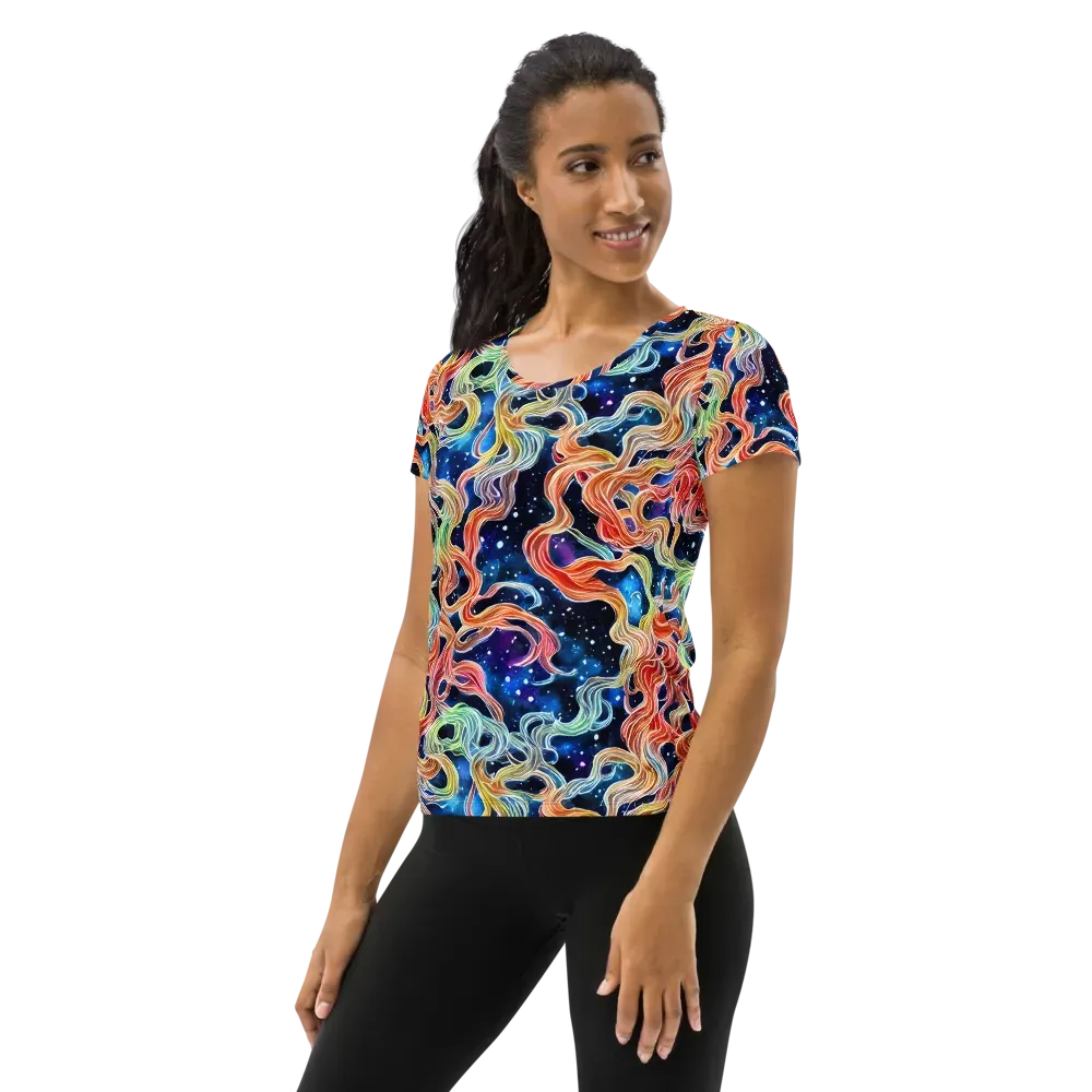 Nebula Swirl on Women's Athletic T-Shirt — Left