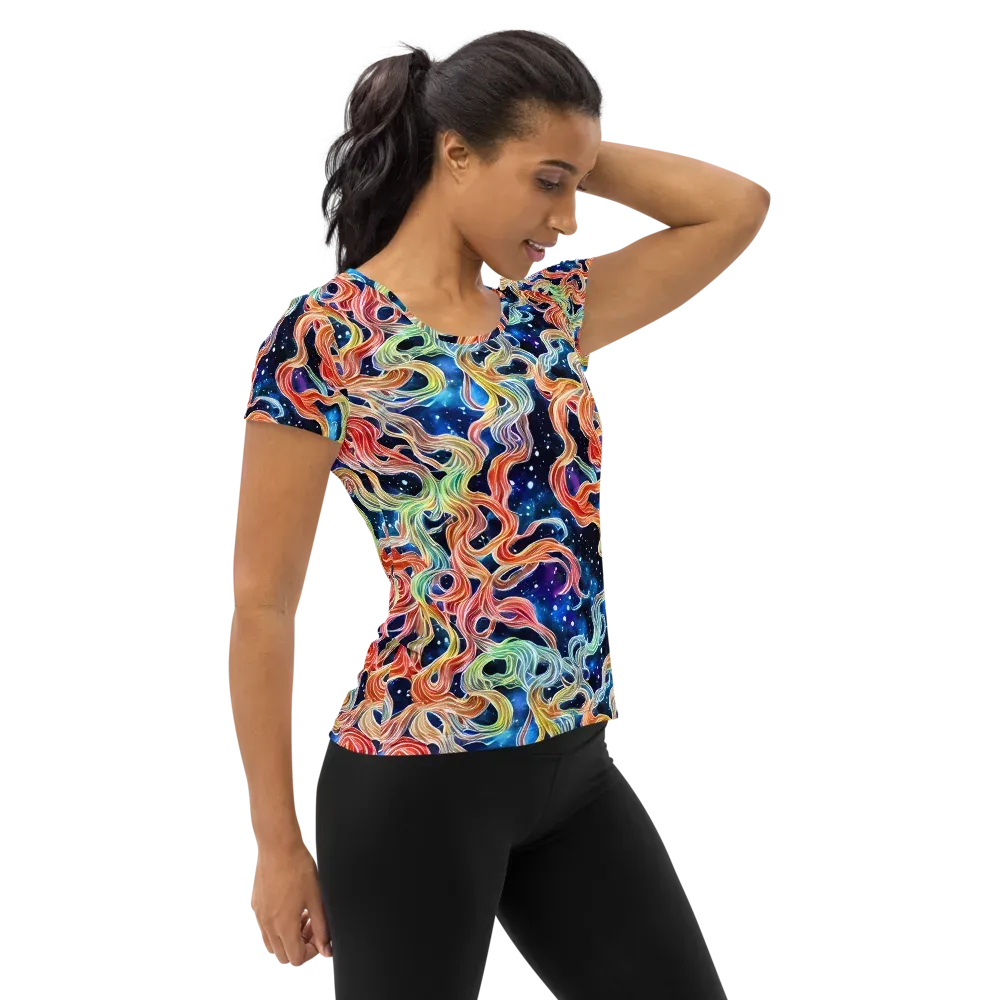 Nebula Swirl on Women's Athletic T-Shirt — Right
