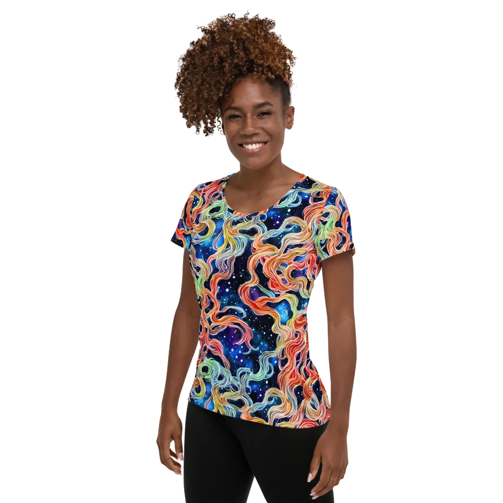 Nebula Swirl on Women's Athletic T-Shirt — Left