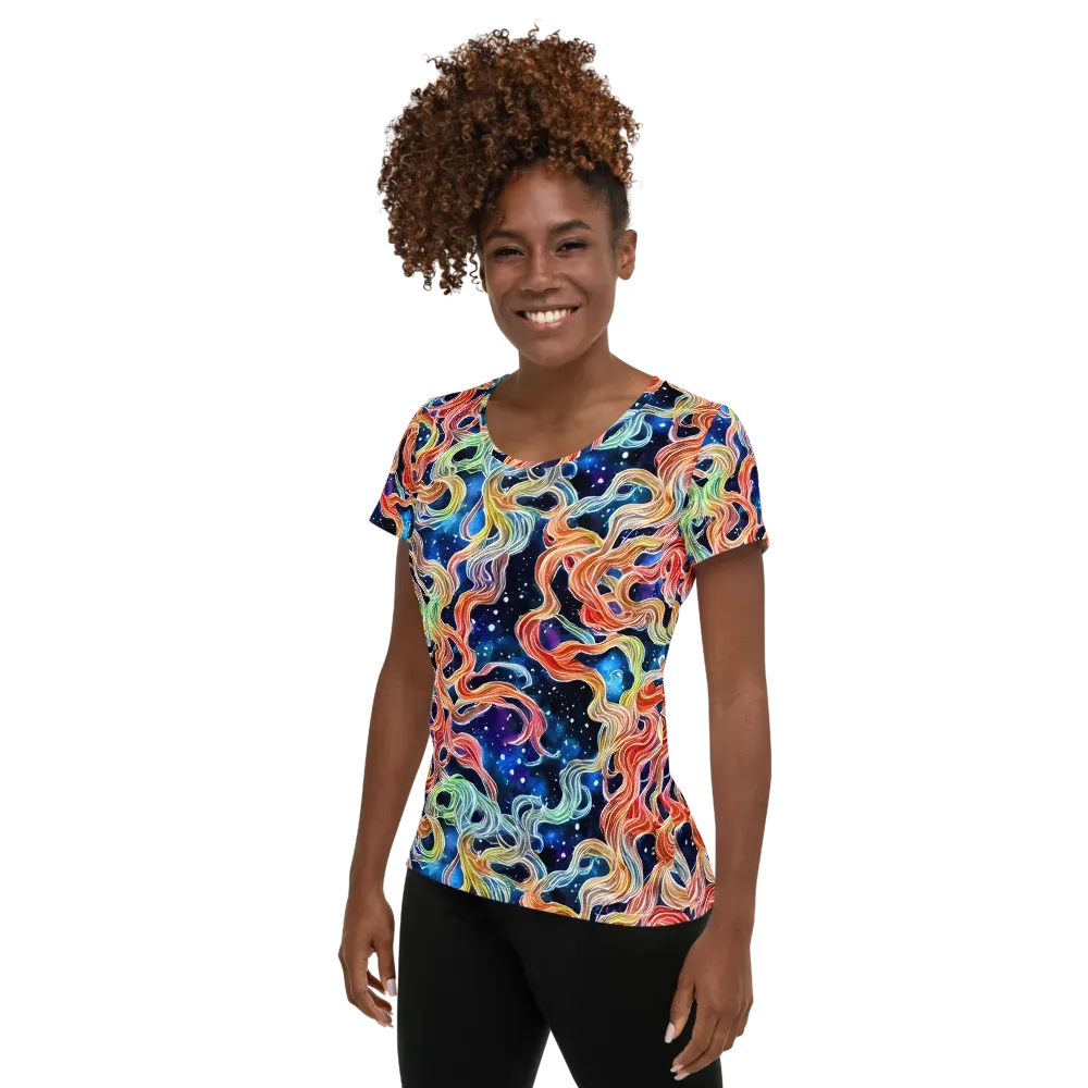 Nebula Swirl on Women's Athletic T-Shirt — Left