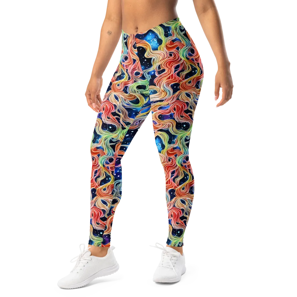 Nebula Swirl on Leggings — Left Front