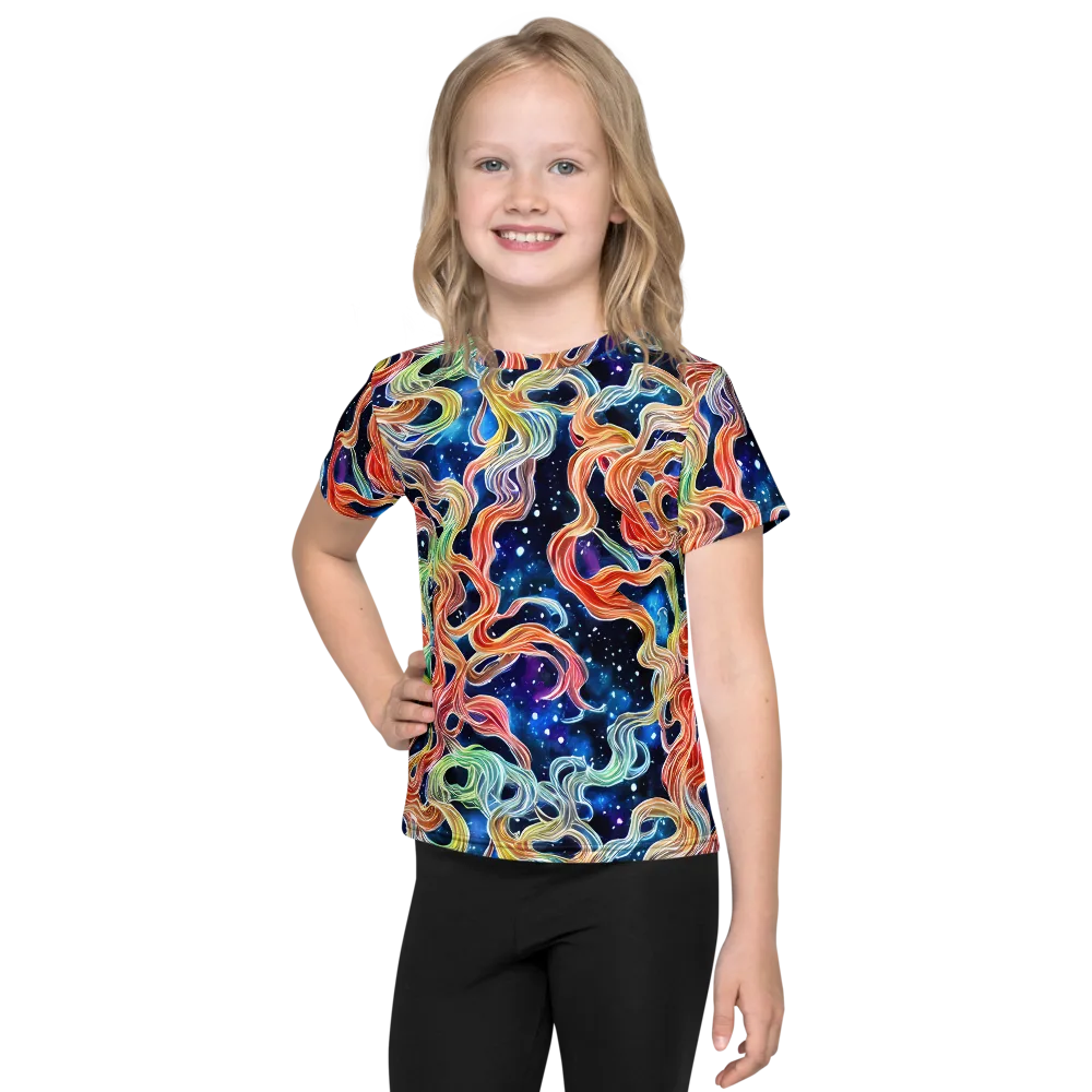 Nebula Swirl on Kids Crew Neck T-Shirt — Front