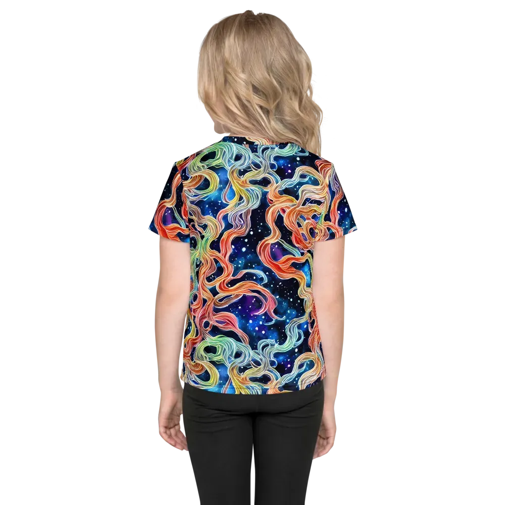 Nebula Swirl on Kids Crew Neck T-Shirt — Back