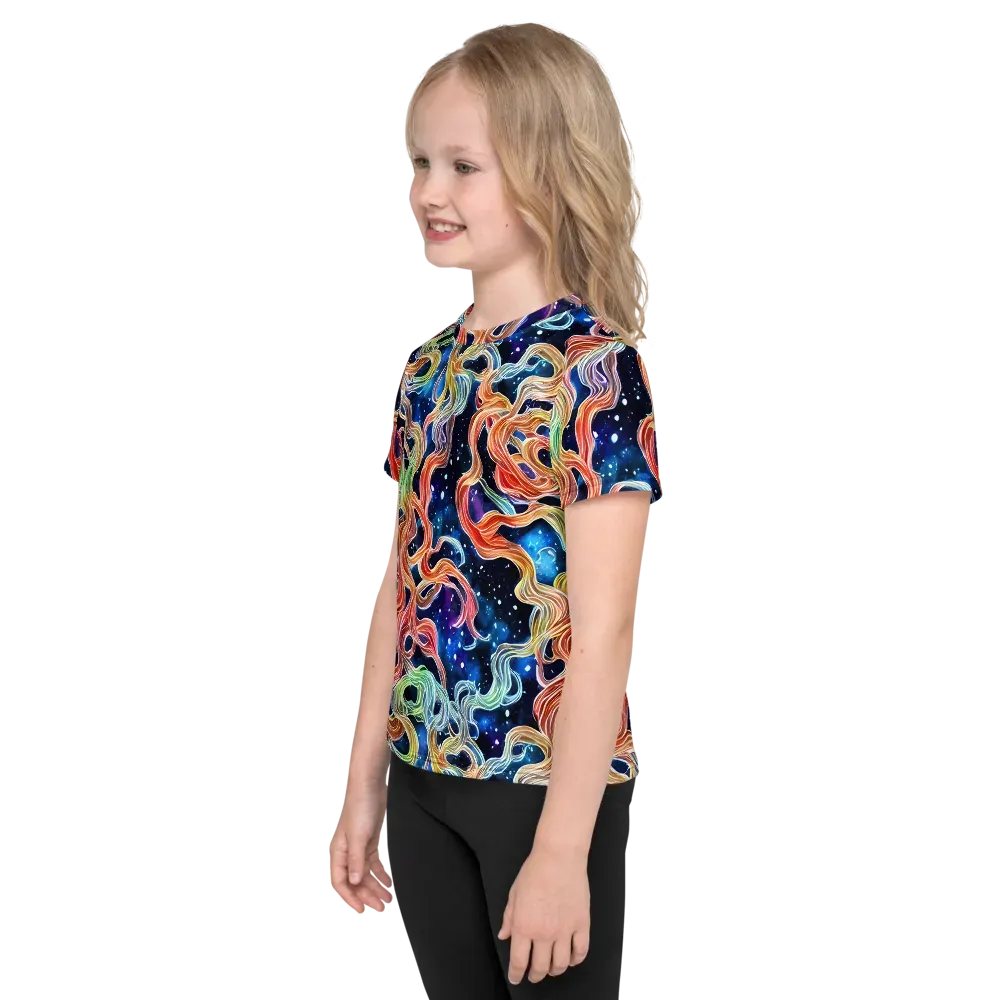Nebula Swirl on Kids Crew Neck T-Shirt — Left