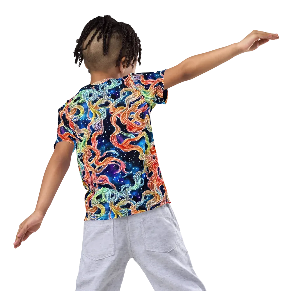 Nebula Swirl on Kids Crew Neck T-Shirt — Back