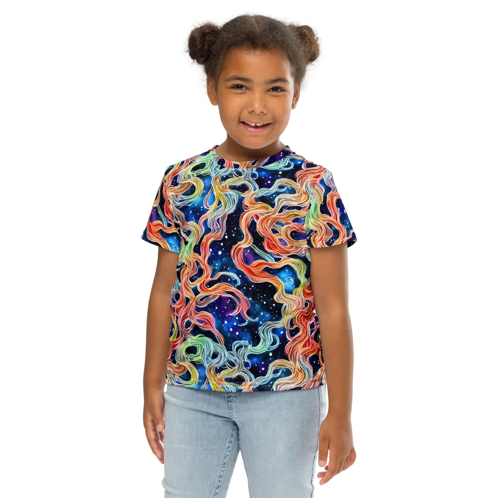 Nebula Swirl on Kids Crew Neck T-Shirt — Front