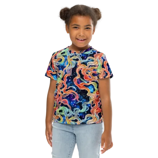 Nebula Swirl on a Kids Crew Neck T-Shirt