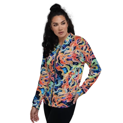 Nebula Swirl on a Bomber Jacket