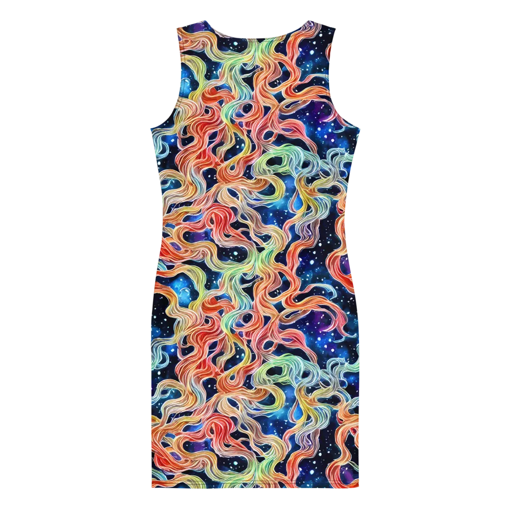 Nebula Swirl on Bodycon Dress — Back