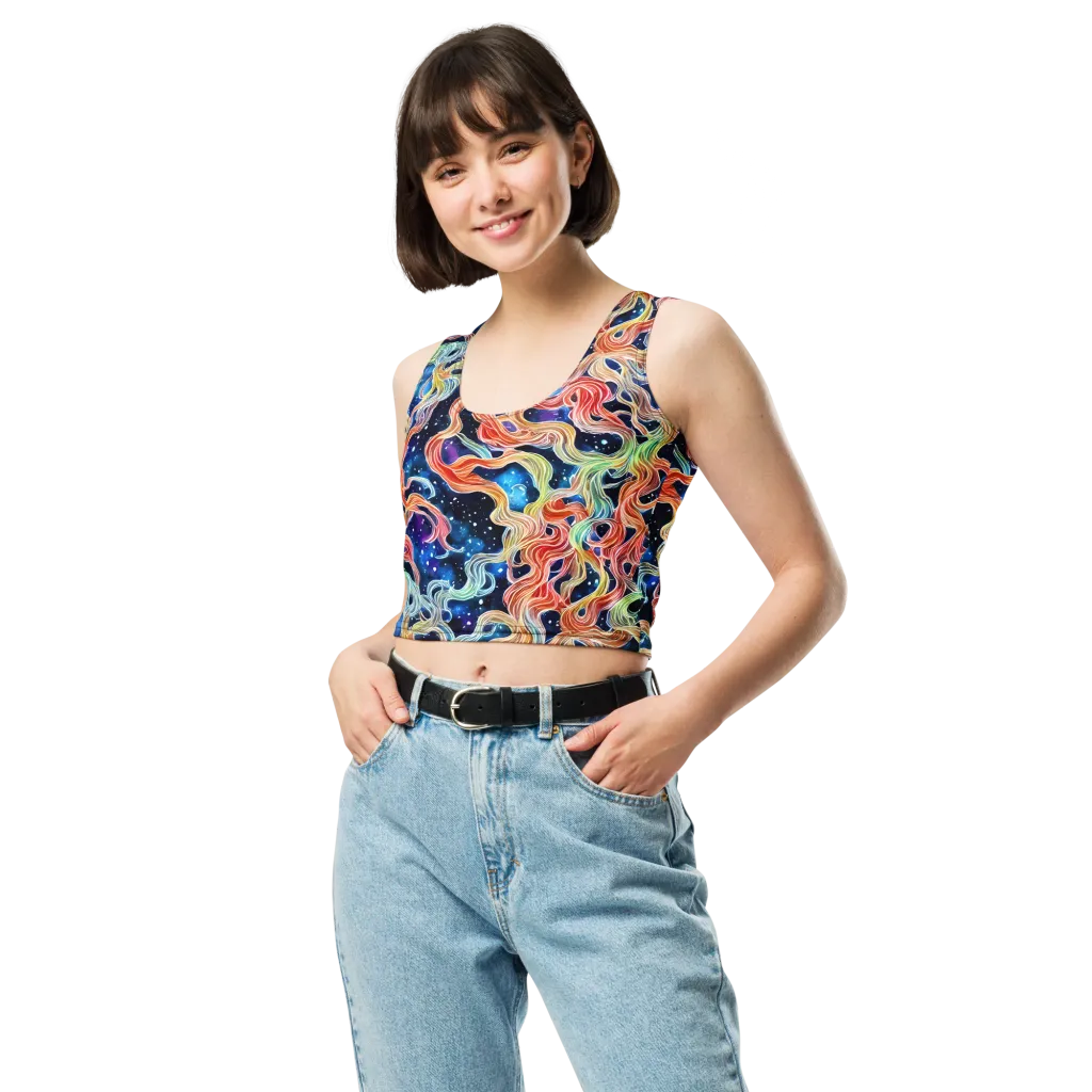 Nebula Swirl on Crop Top — Front