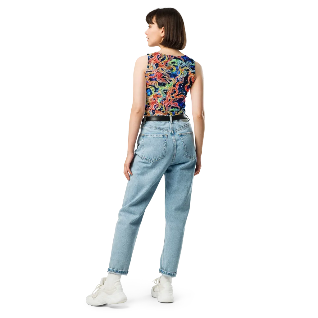 Nebula Swirl on Crop Top — Back
