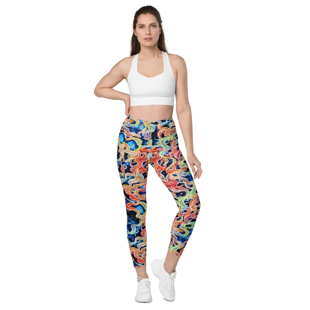 Nebula Swirl on Leggings with Pockets — Front