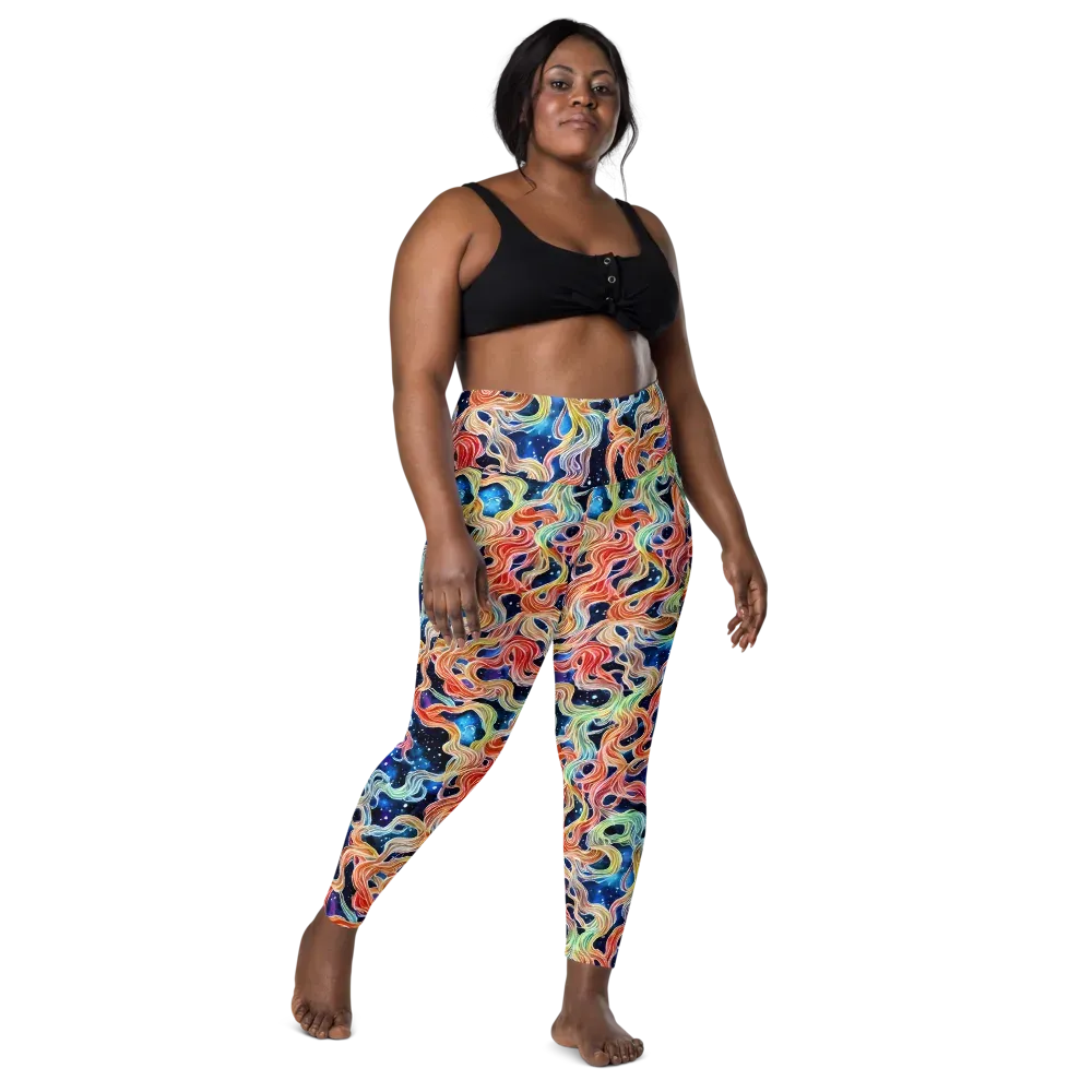Nebula Swirl on Leggings with Pockets — Front