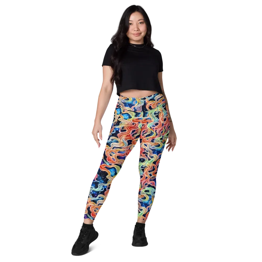 Nebula Swirl on Leggings with Pockets — Front