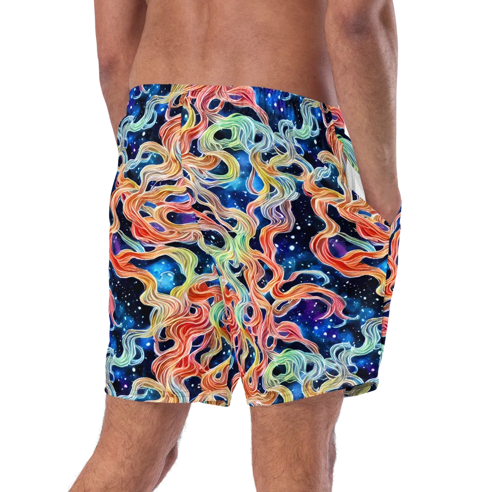 Nebula Swirl on Swim Trunks — Right Back